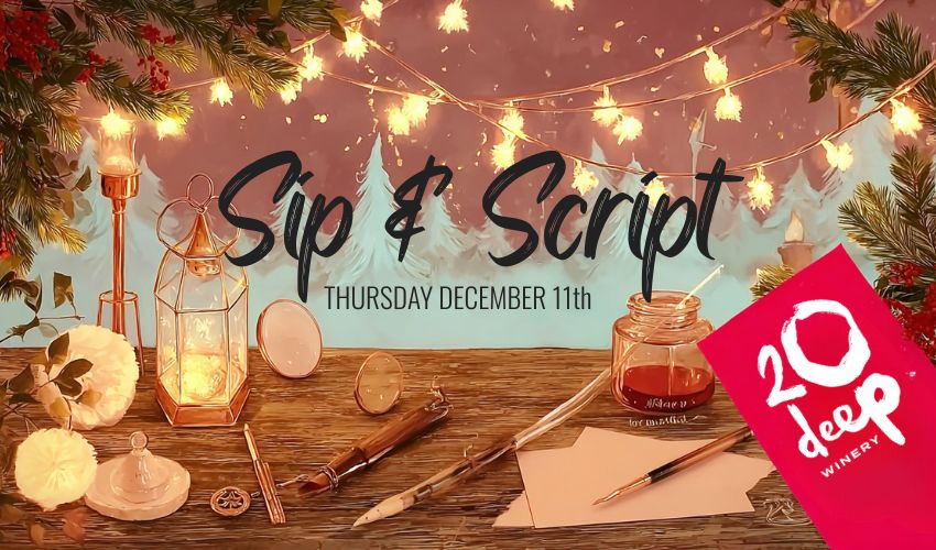 Holiday Calligraphy & Ornament Lettering Workshop with Sip & Script at 20 Deep Winery