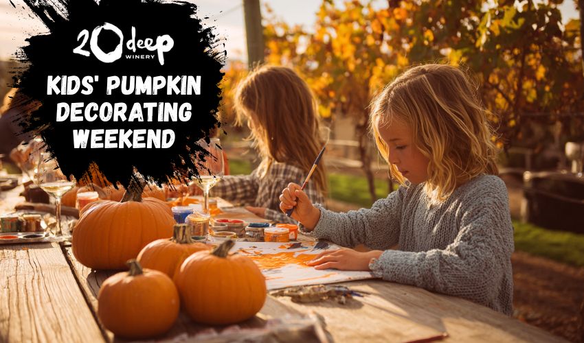 Kids pumpkin decorating weekend at 20 Deep Winery